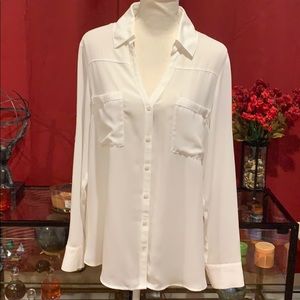 Express White Portofino Button Down Shirt sz Large